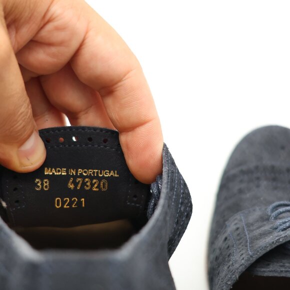 The Office of Angela Scott Mr Arthur Wingtip Oxfords Women's EU 38 Navy Suede - Picture 3 of 10